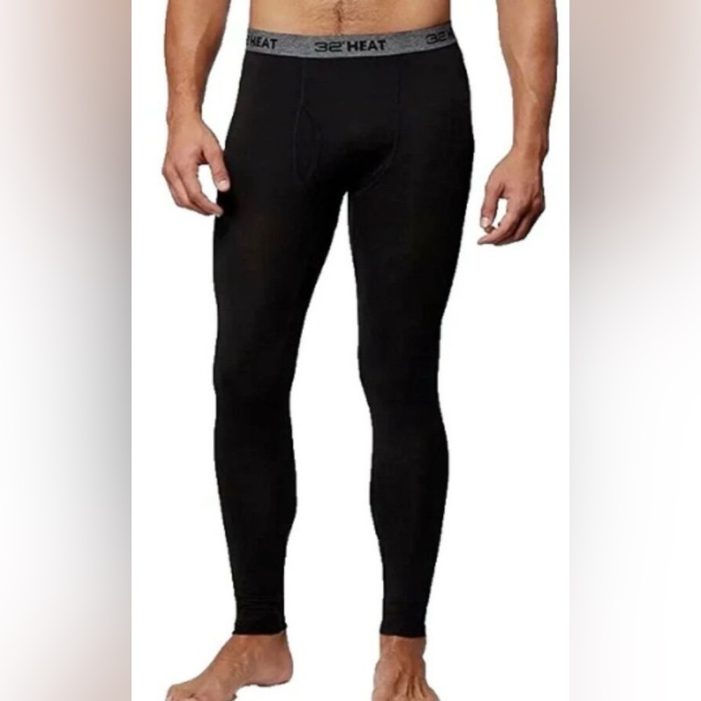 32 Degrees Men's Black Thermal Base Layer Leggings. 2 leggings  XL